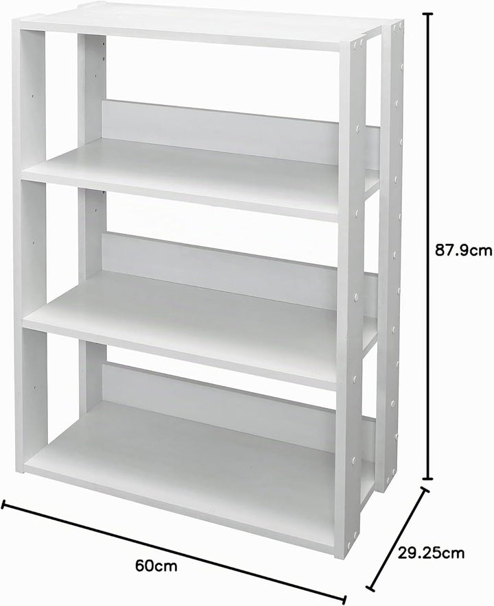 Iris Ohyama, Bücherregal, 3-stufiges Regal, 14 cm breite verstellbare Regale, Stabil, Industriell, W