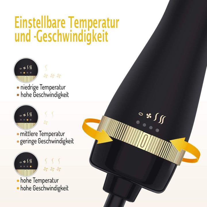 Professional VOLUMIZING PRO STYLER 2-in-1 Rundbürste | Warmluftbürste & Föhnbürste 1000W | Haartrock