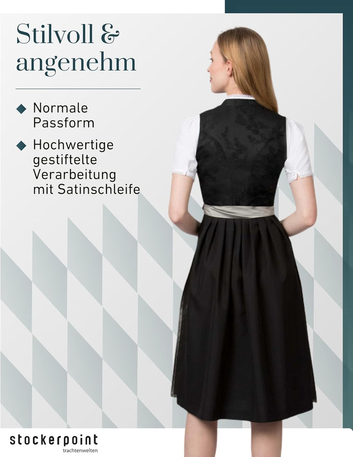 Stockerpoint Damen Schürze Kristin Dirndlschürze, Taupe, Regular