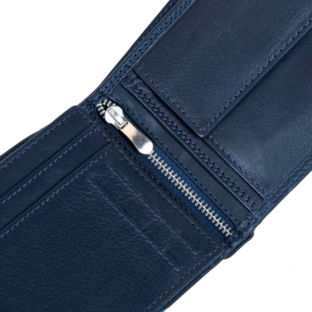 Marc Peter® Echt-Leder Geldbörse Hanover | Geldbeutel für Herren mit RFID-Schutz | Gross 10 Fächer P