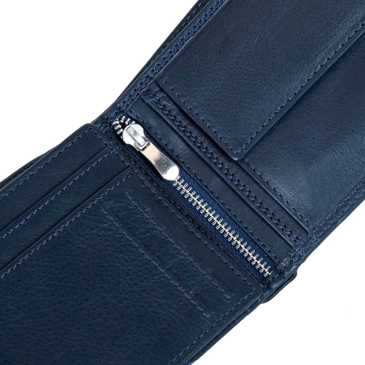 Marc Peter® Echt-Leder Geldbörse Hanover | Geldbeutel für Herren mit RFID-Schutz | Gross 10 Fächer P