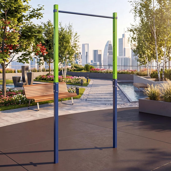 GYMAX Outdoor Klimmzugstange höhenverstellbar, Klimmzugstation Metall | Klimmzugstation Metall Kraft