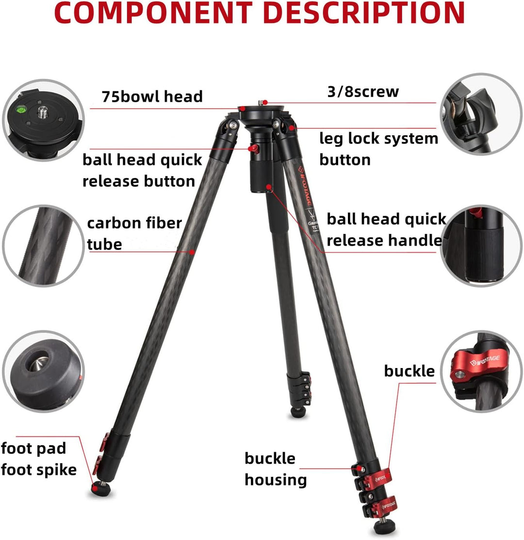 IFOOTAGE Gazelle TC9 Kamerastative,Kamera Stativ,Fotostativ,Stativ Kamera Flexibel,Basic-Einbeinstat