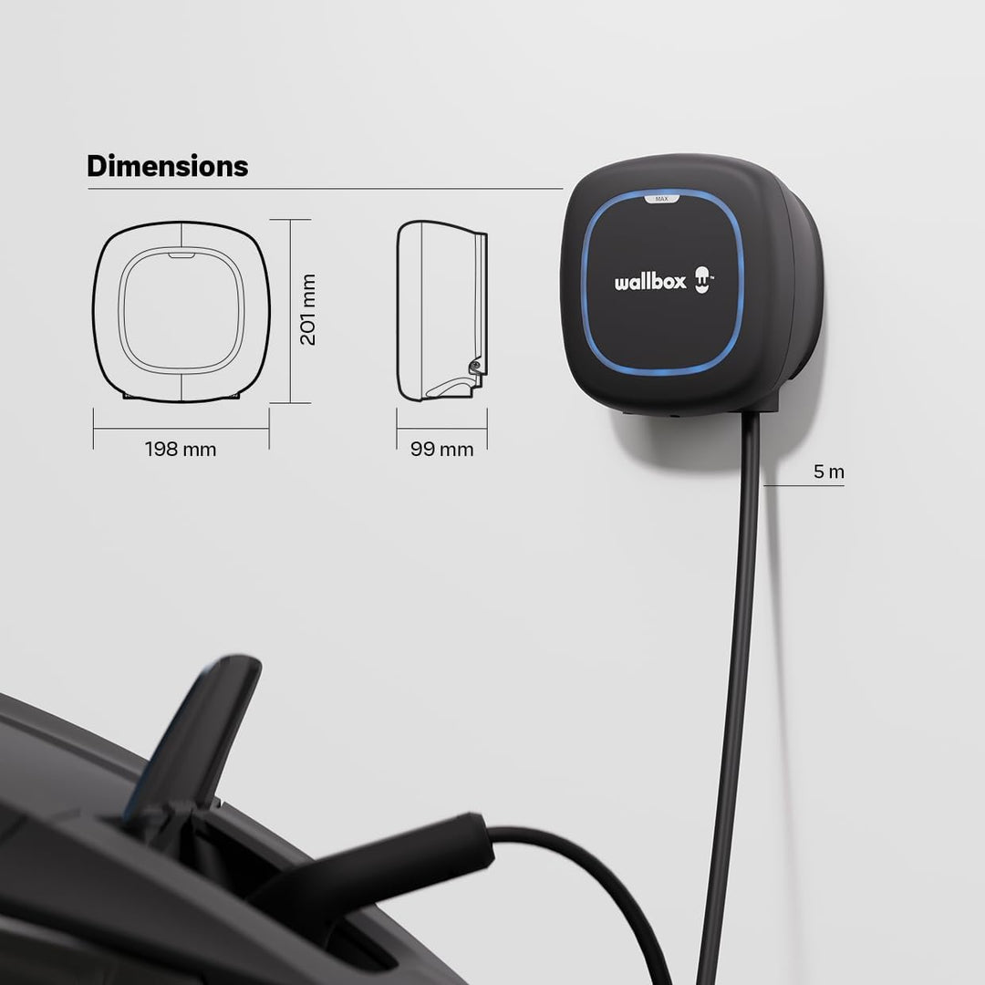 Wallbox Pulsar Max, Ladegerät für Elektrofahrzeuge (22 kW, Type 2, Wi-Fi, Bluetooth, OCPP, Innen/Aus