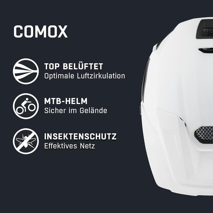 ALPINA COMOX - Widerstandsfähiger, Stossabsorbierender & Anpassbarer Enduro Fahrradhelm Mit kurzem S