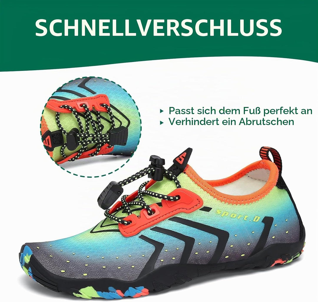 SAGUARO Kinder Badeschuhe rutschfeste Schnell Trocknend Aquaschuhe Gr.24-36 25 EU St 1 Blau A, 25 EU