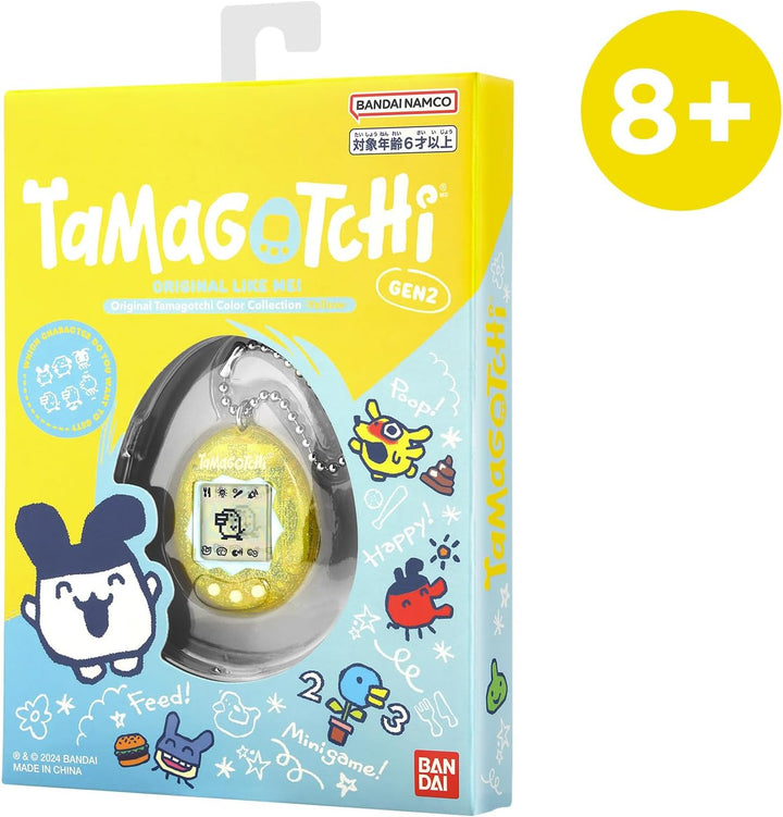 Bandai - Original Tamagotchi Color Collection Yellow - Elektronisches virtuelles Haustier mit Farbdi