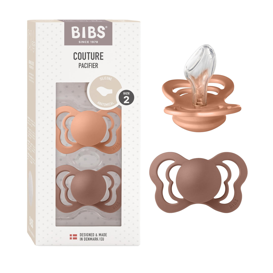 BIBS Couture Schnuller 2er-Pack, BPA-frei, Kiefergerechte Form. Silikon, Hergestellt in Dänemark. 6-