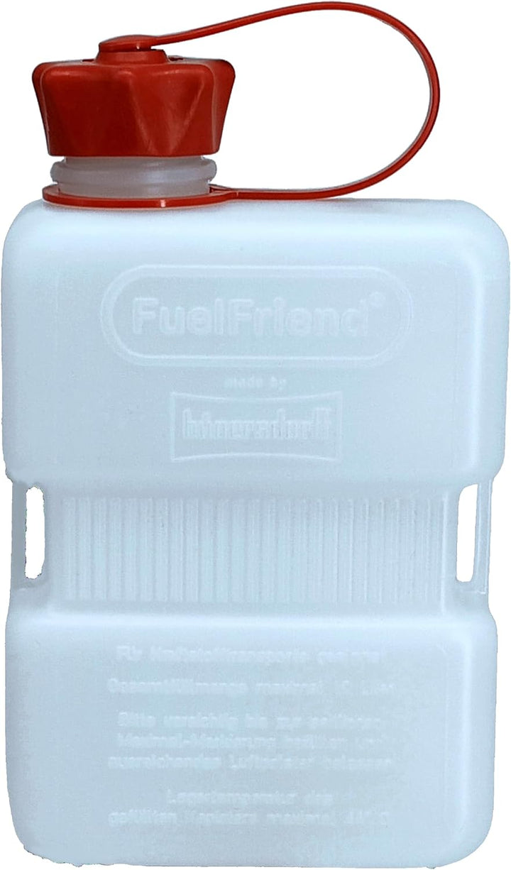 FuelFriend®-PLUS CLEAR 1,0 Liter - Klein-Benzinkanister Mini-Reservekanister + verschliessbares Ausl