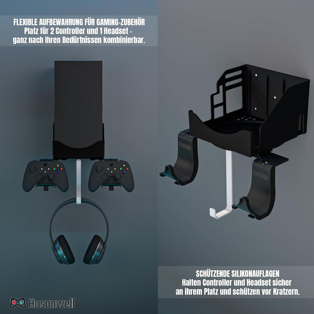 Hosanwell Xbox Series X Wandhalterungs, Halterungs Wand für Xbox Series X Konsole und Controller und