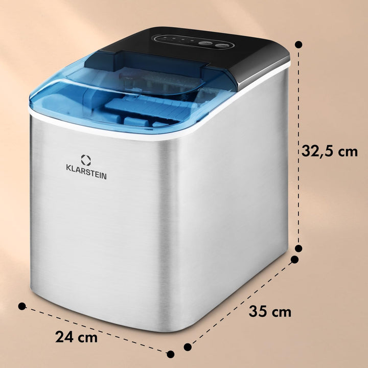 Klarstein On-The-Rocks - Eismaschine, Eiswürfelbereiter, Eiswürfelmaschine, 12 kg / 24 h, 120W, 2 Wü