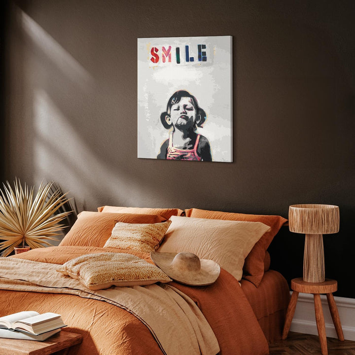 murando - Malen nach Zahlen Street Art Banksy 40x50 cm Malset mit Holzrahmen auf Leinwand für Erwach