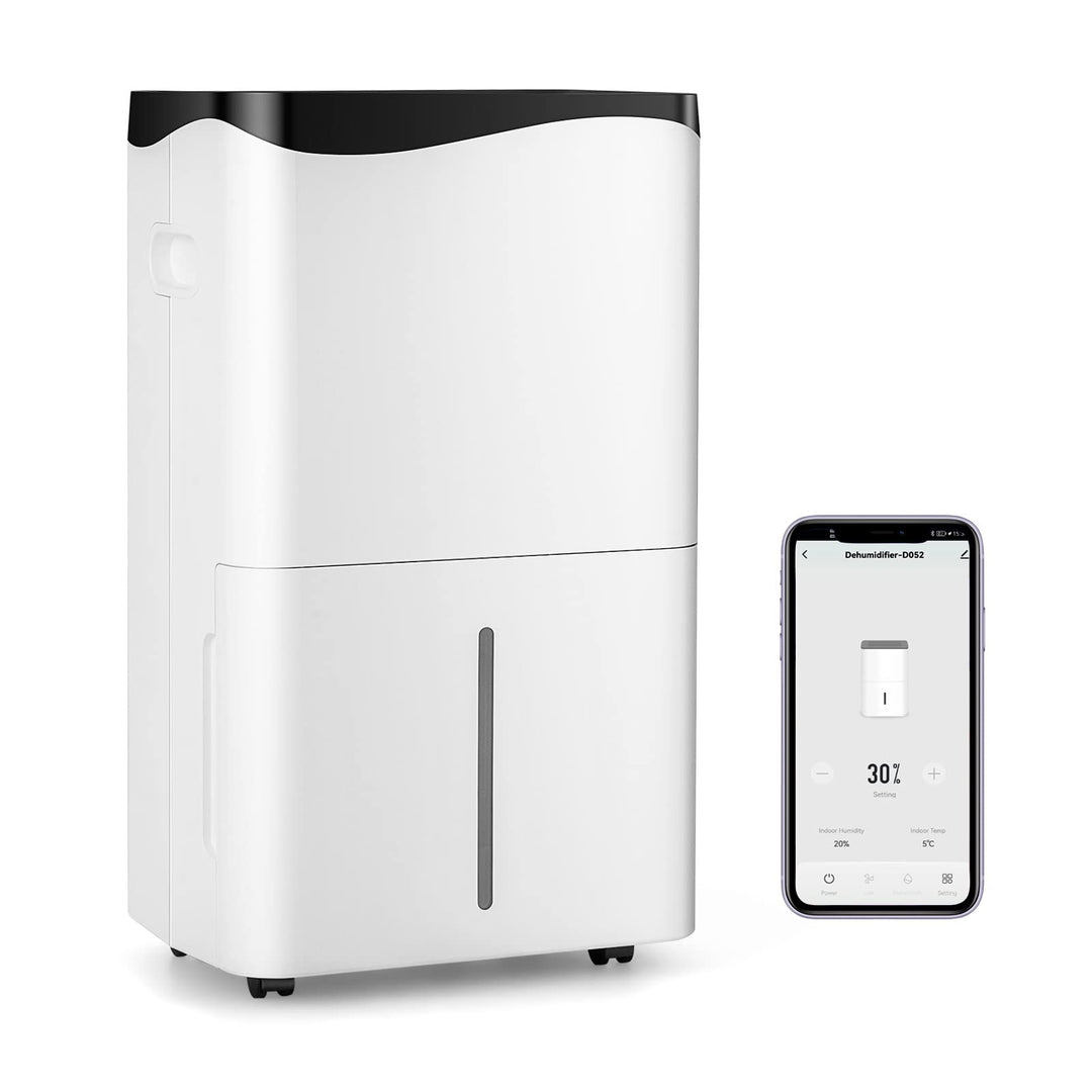 RELAX4LIFE 4 in 1 Elektrischer Luftentfeuchter, 50L/24h, Raumgrösse ca.60m², Wassertank 5L, APP-fähi