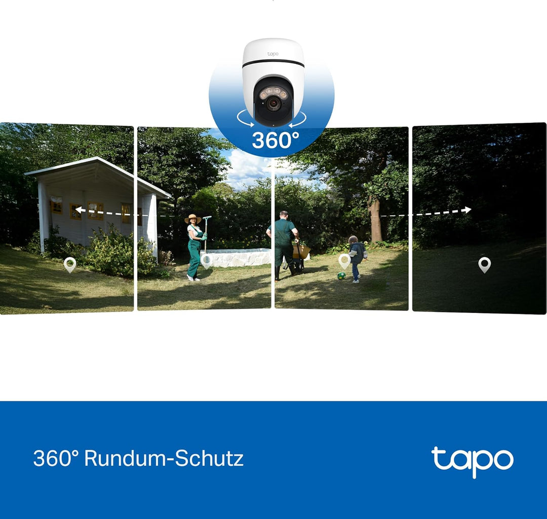 Tapo C630 KIT 360° Solar Überwachungskamera Aussen mit Akku | 3K 5MP | Gratis KI-Erkennung | Farb- &
