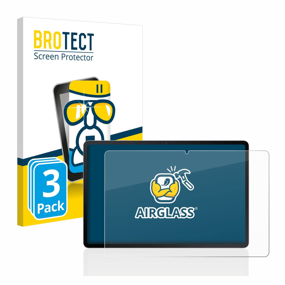 BROTECT Panzerglasfolie für Samsung Galaxy Tab S7 FE (im Querformat) (3 Stück) Schutzglas Schutzfoli