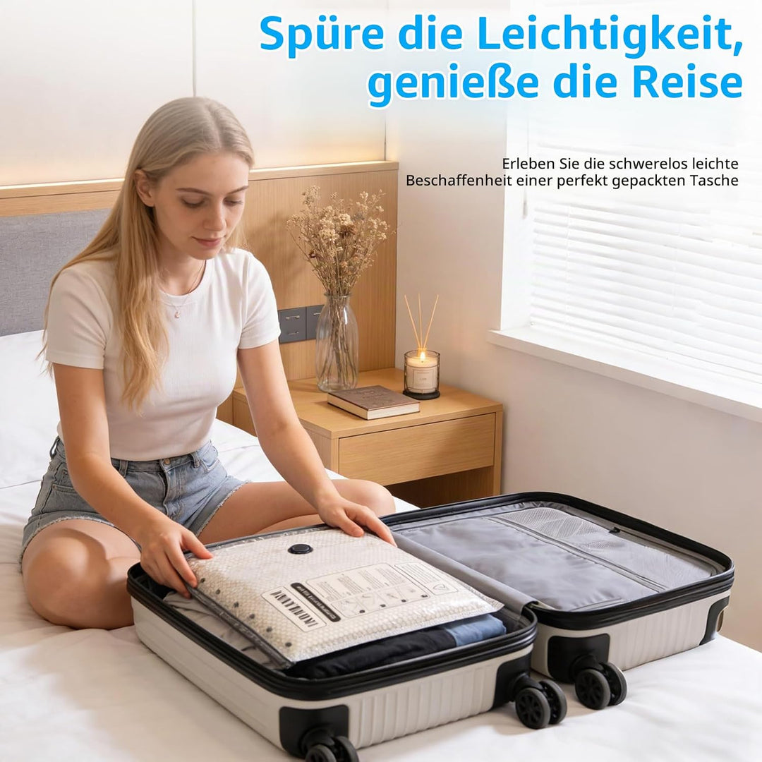 16 Stück Vakuumbeutel für Kleidung mit Kabelpumpe – 4 Grössen Vakuumierbeutel Kleidung (40x40, 40x50