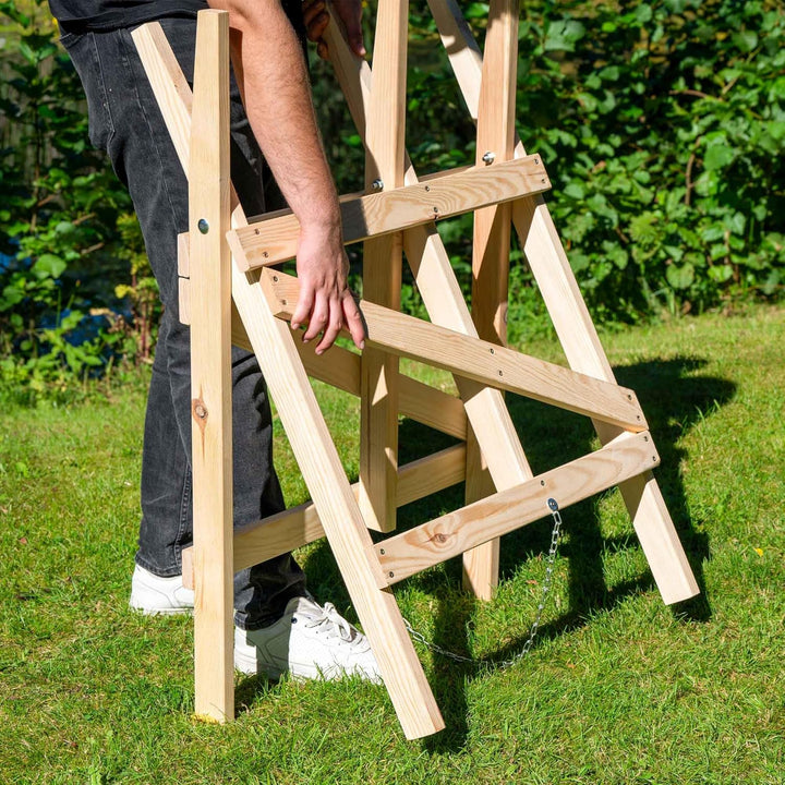 dobar® green label 56080FSCe Sägebock klappbar | Sägehilfe Massivholz | Sägegestell für Kaminholz |