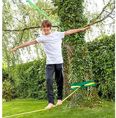 Betzold Sport - Slackline-Set 15 Meter - Balancier-Seil für Kinder und Anfänger NoColor Einheitsgrös