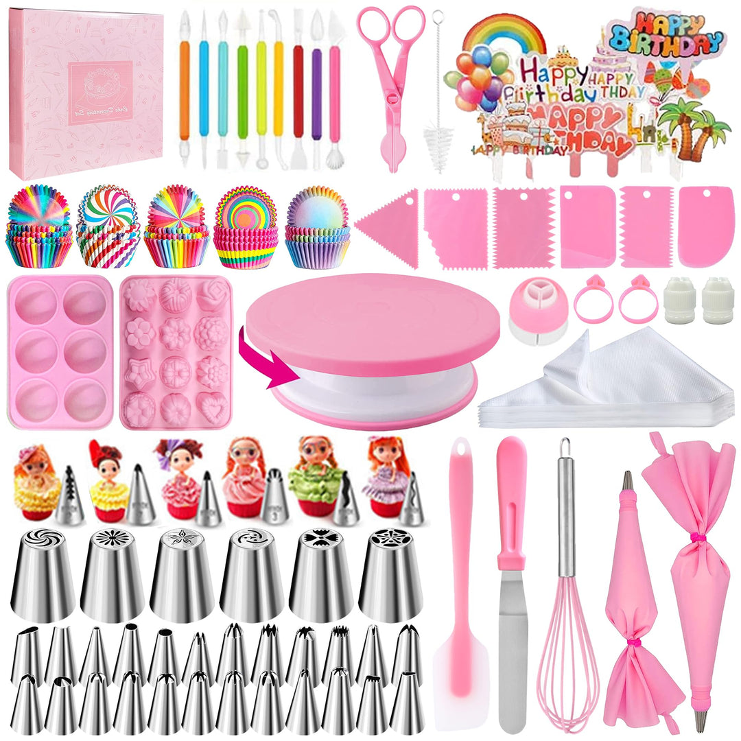 AZOMKER Torten ZubehöR, Tortenplatte Drehbar, SpritztüLlen Set, Backset, BackzubehöR, BackzubehöR Fü