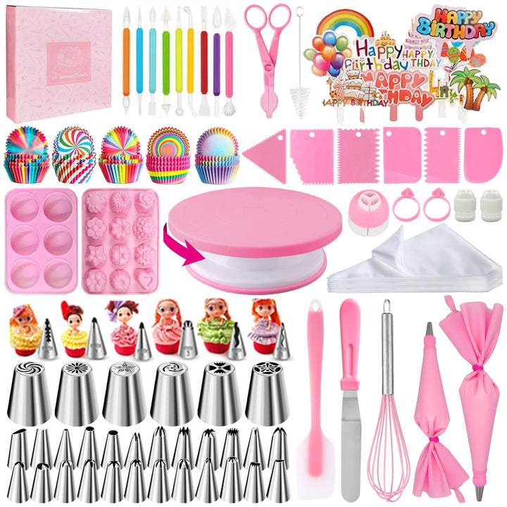 AZOMKER Torten ZubehöR, Tortenplatte Drehbar, SpritztüLlen Set, Backset, BackzubehöR, BackzubehöR Fü