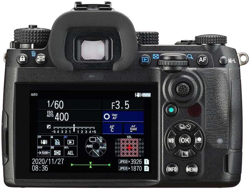 Pentax K-3 Mark III APS-C DSLR Kamera Gehäuse in schwarz - Bildfeld 100%~1,05x optischer Sucher, 5-A