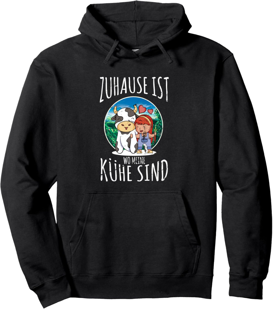 Zuhause Ist Wo Meine Kühe Sind Bauer Kuh Viehwirt Landwirt Pullover Hoodie