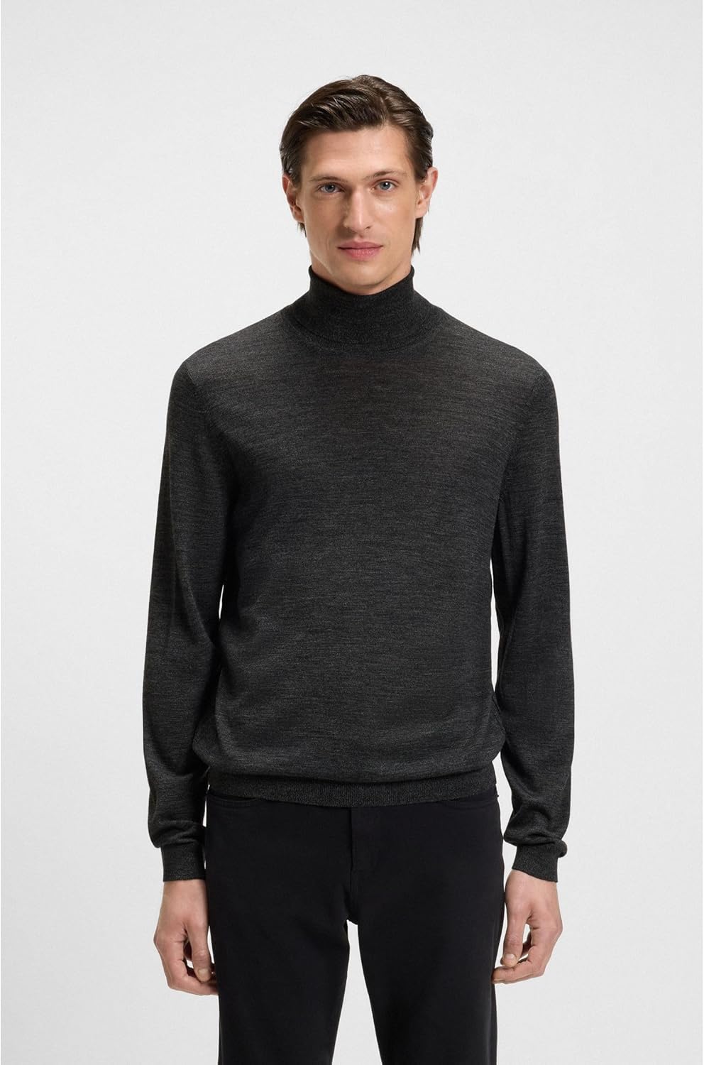 BOSS Rollkragenpullover MUSSO Langarm Strick anthrazit XL Anthrazit, XL Anthrazit