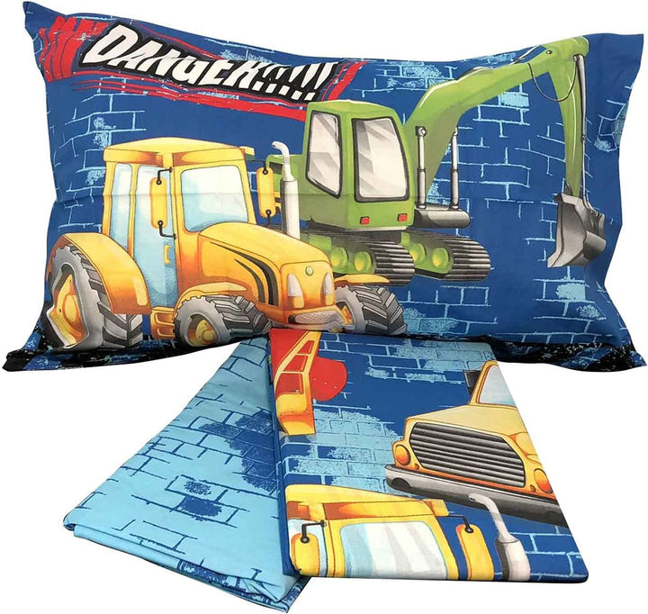 hermet Bettwäsche-Set | Traktor, LKW, Russpa, Power | 100% Baumwolle