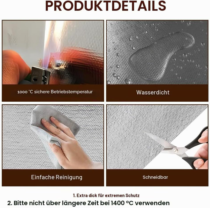 Aluminisierte Hitzeschutz 60x380cm Hitzeschutzmatte Selbstklebend Rückseite, Kleberücken Aluminium G