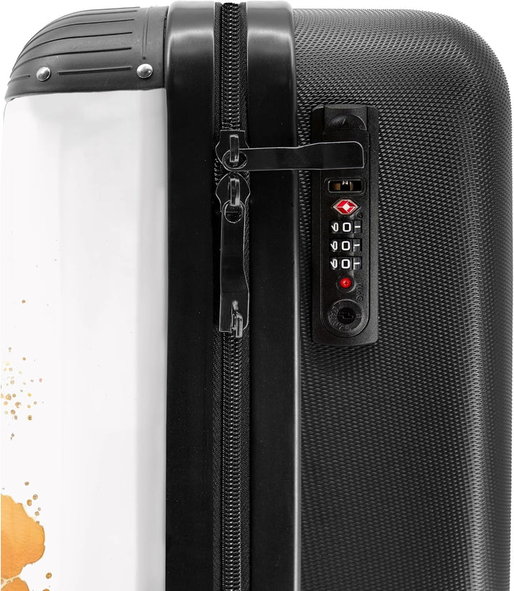 NoBoringSuitcases.com® Koffer Handgepäck Trolley Rollkoffer Kleine Reisekoffer mit 4 Rollen - Löwe -
