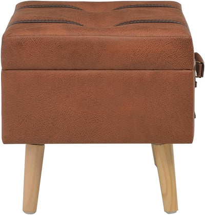 MNISDFL Sitzbank Stauraum Hocker mit Stauraum Sitztruhe Hocker mit Stauraum 40 cm Hellbraun Kunstled