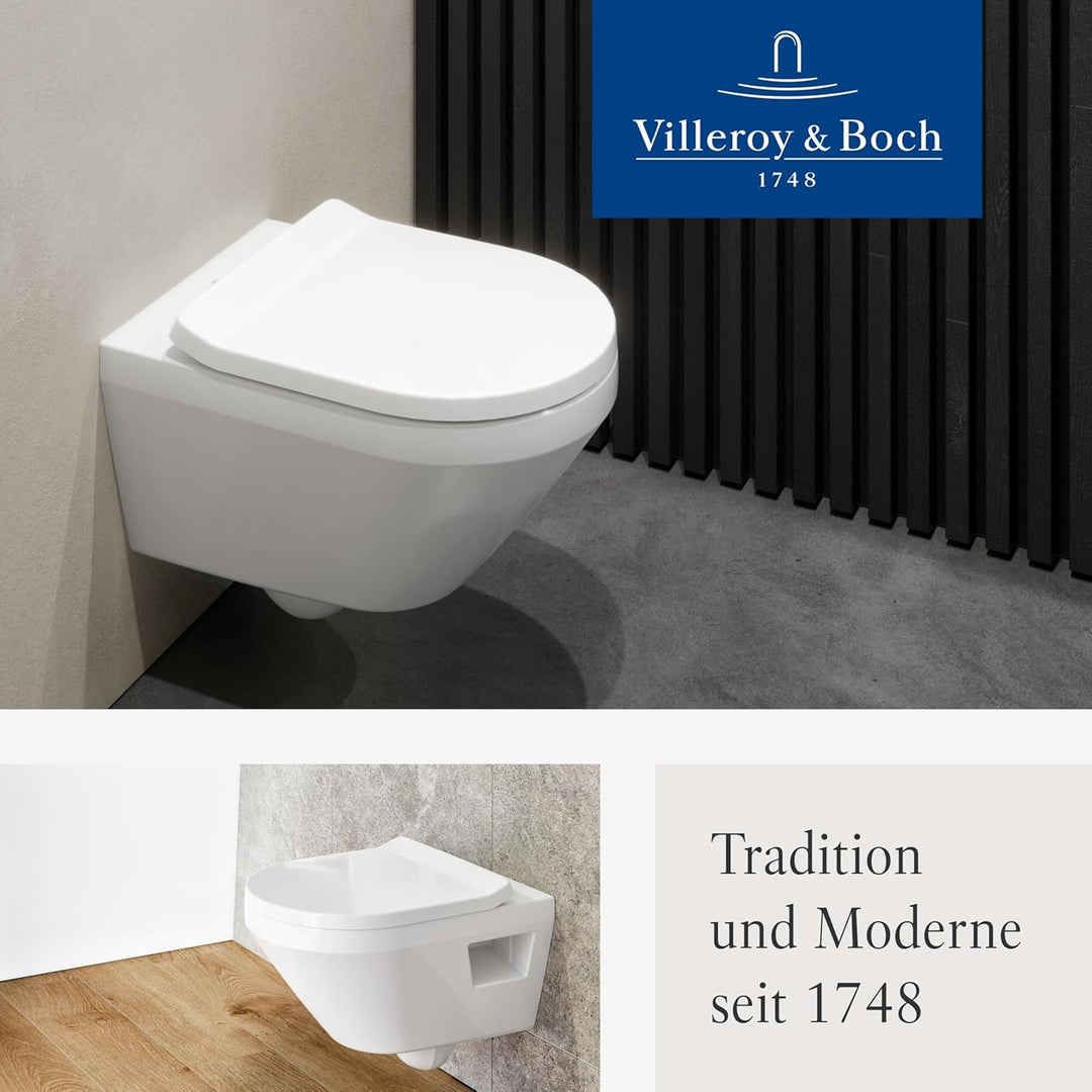 Villeroy & Boch Architectura SlimSeat WC-Sitz - Toilettendeckel mit Absenkautomatik - Abnehmbarer, b
