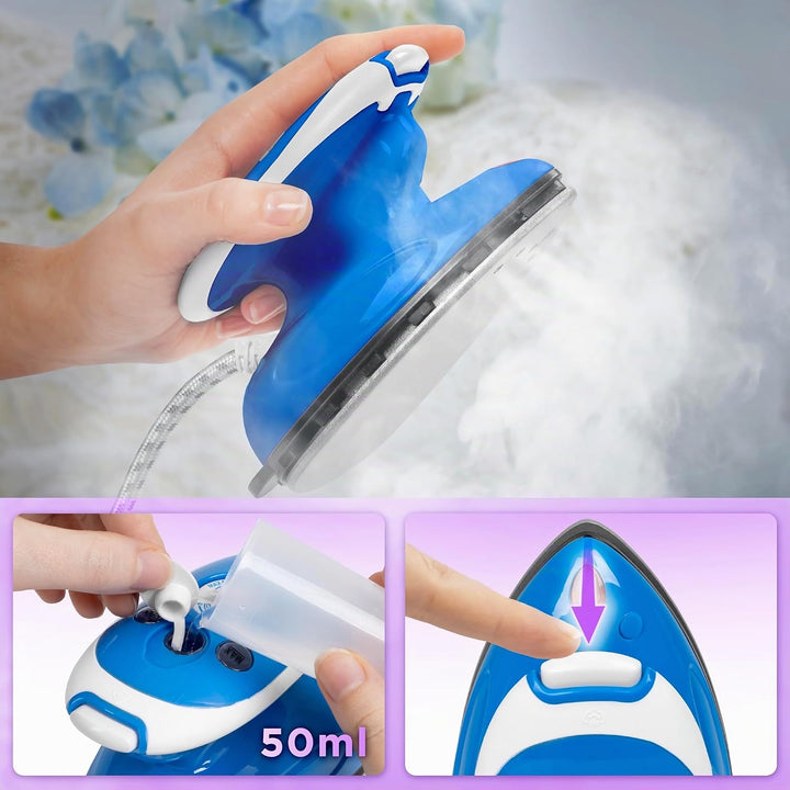 Duronic SI2 BE Mini Reisebügeleisen, 375W Mini Bügeleisen, Dampfbügeleisen 50ml Wassertank, kleines