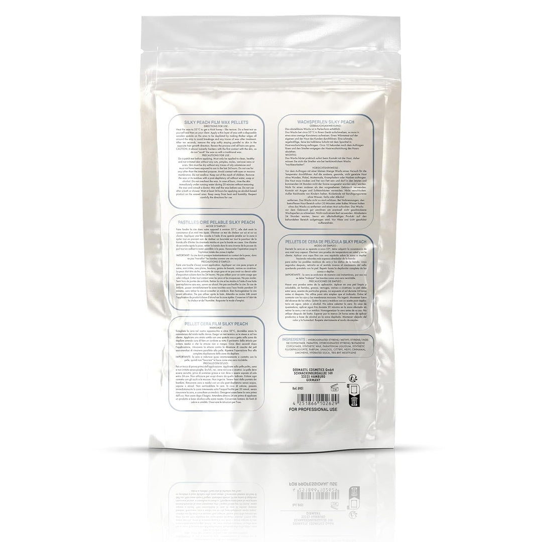 800 Gramm Dermawax Silky Peach Hypoallergen Waxing Perlen zur Haarentfernung Augenbrauen Gesicht Int