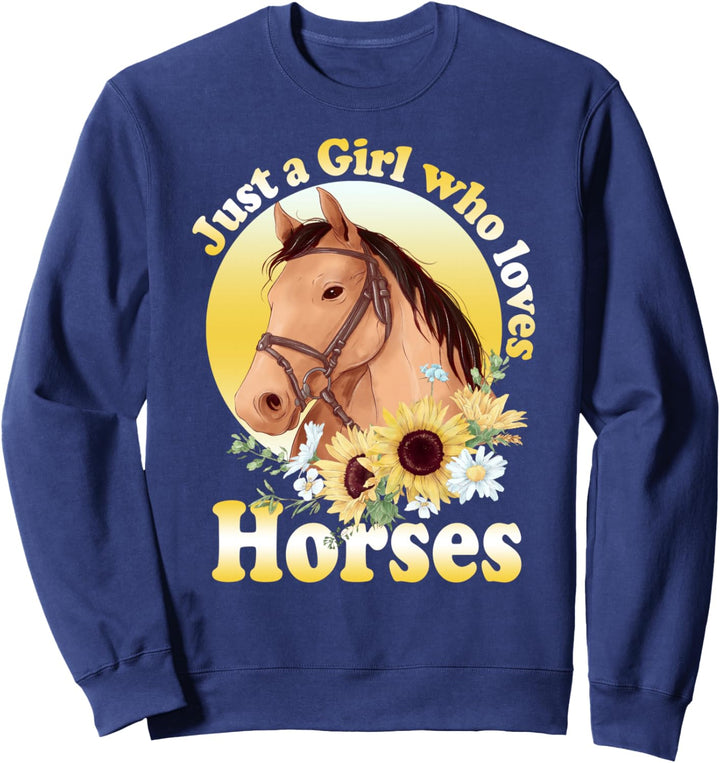 Nur ein Mädchen, das Pferde liebt - Reiter Mädchen Sweatshirt