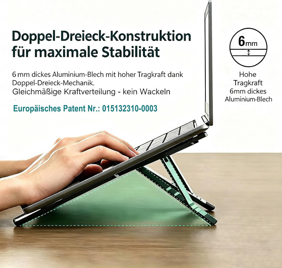 Tragbarer, klappbarer Laptopständer aus Aluminium mit Magnetfunktion, 8-Fach höhenverstellbar, schne
