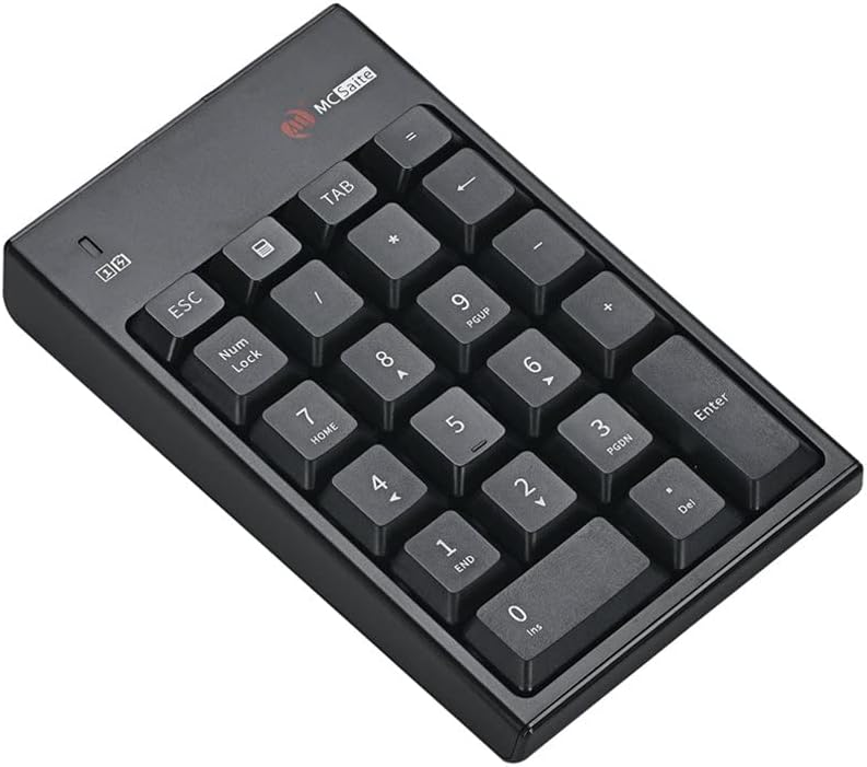 MCSaite Ziffernblock und Maus Kombination, 2,4G kabellose Mini USB Ziffernblock und Maus Kombination