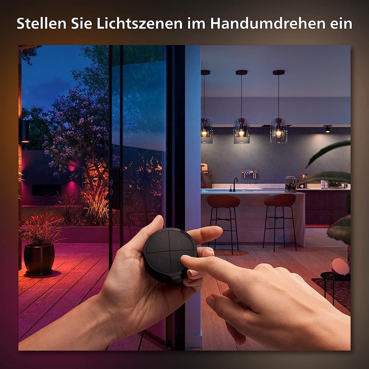 Philips Hue Tap Dial switch Drehschalter, schwarz, personalisierbar via Hue App, Zubehör