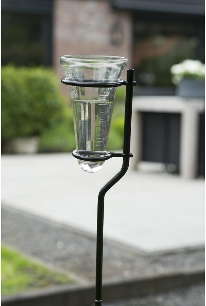 Nature Regenmesser mit Glassockel, Regenmessung, Wetterstation