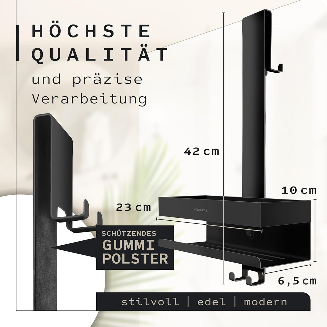Duschablage zum Hängen - rostfrei + 2 zusätzliche Haken - Duschregal zum Hängen - Duschkorb hängend
