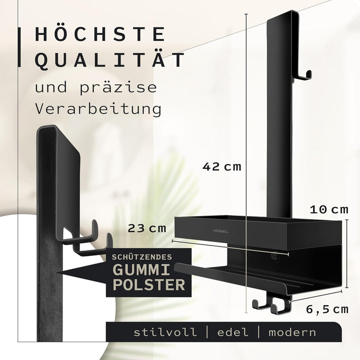 Duschablage zum Hängen - rostfrei + 2 zusätzliche Haken - Duschregal zum Hängen - Duschkorb hängend