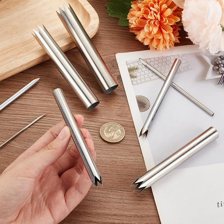 OLYCRAFT 8 Stück Ton Lochschneider Edelstahl Stanzer Töpfer Ton Skulptur Werkzeuge Skulptur Keramik