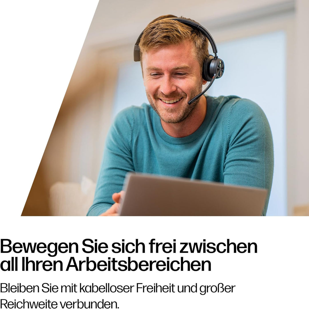 Poly Voyager 4310, schnurloses UC-Headset und Ladestation – Ein-Ohr-Bluetooth-Headset mit Noise Canc