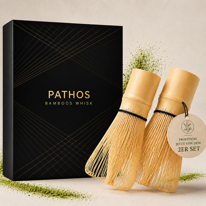 Matcha Besen Set Chasen – Handgefertigter Matcha Whisk aus natürlichem Bambus | 100 Borsten für perf