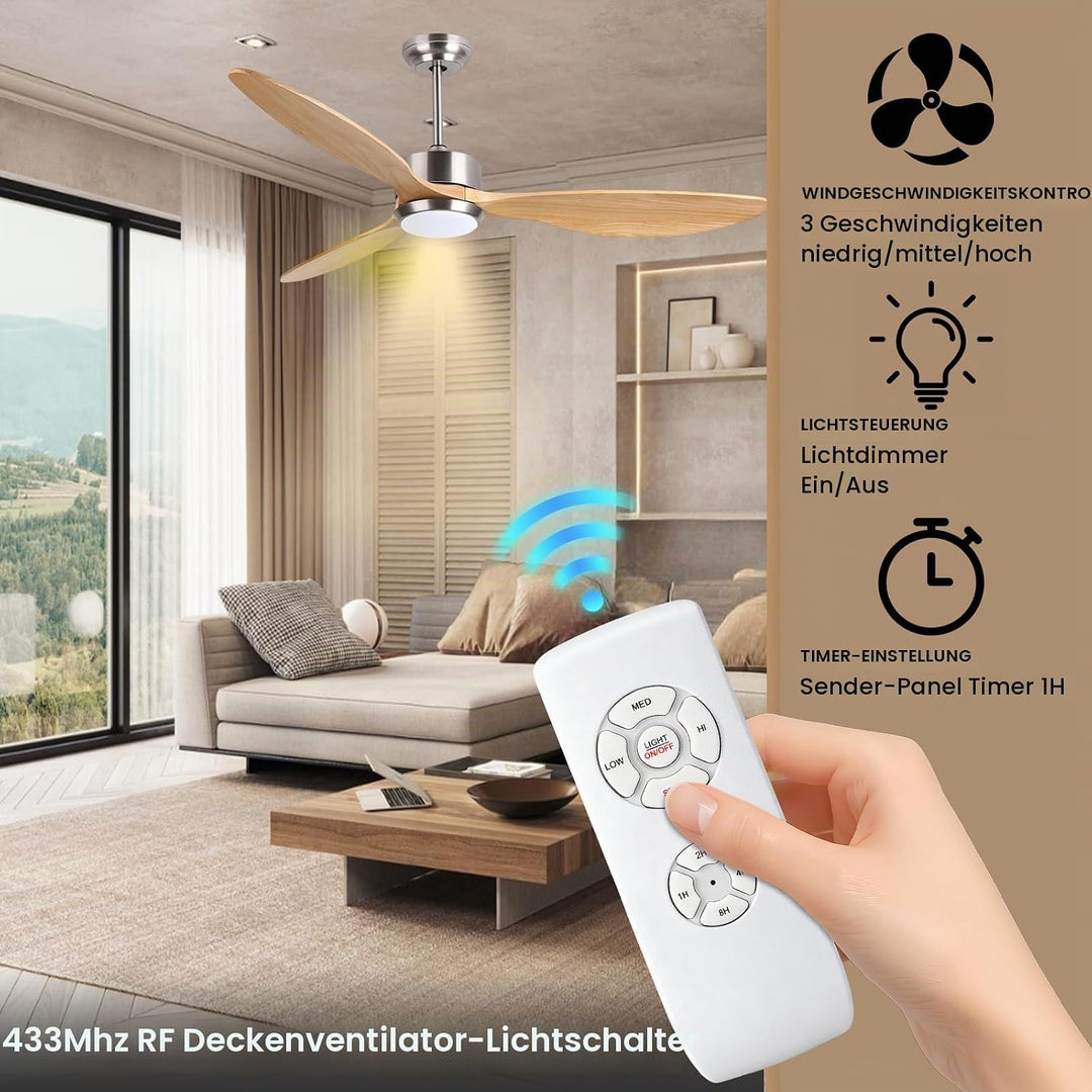 WiFi Universal Deckenventilator Licht Fernbedienung Kit mit Stummschaltung, Timer-Funktion, Smart Li