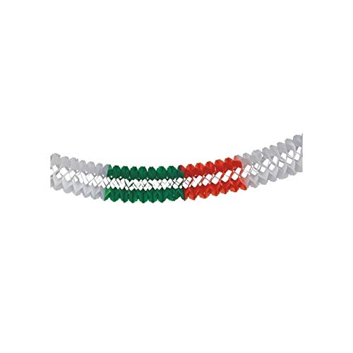 PARTY DISCOUNT Girlande Grossraum grün/weiss/rot Ø 16 cm, 10 m Girlande 10m Grün-weiss-rot, Girlande