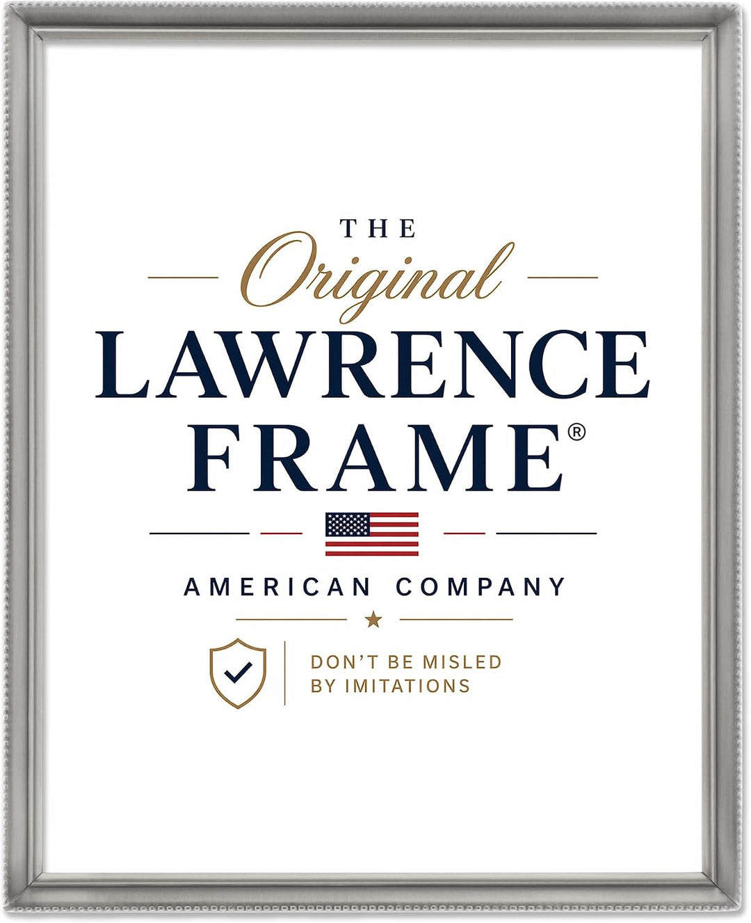 Lawrence Frames 11580 Bilderrahmen, Zinn, 20,3 x 25,4 cm, mit Perlenbordüre zinnfarben 8x10, zinnfar