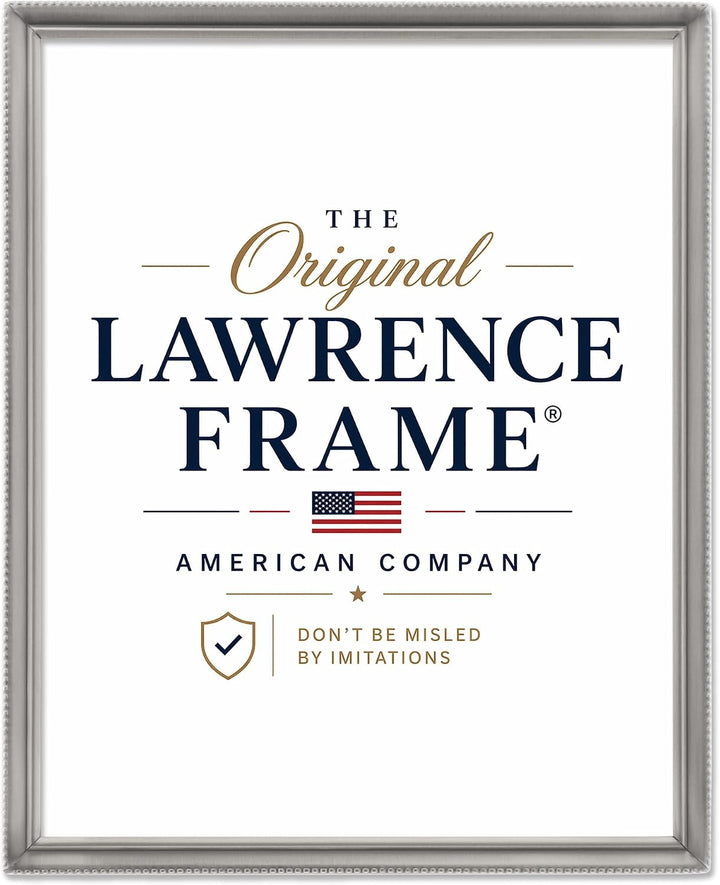 Lawrence Frames 11580 Bilderrahmen, Zinn, 20,3 x 25,4 cm, mit Perlenbordüre zinnfarben 8x10, zinnfar