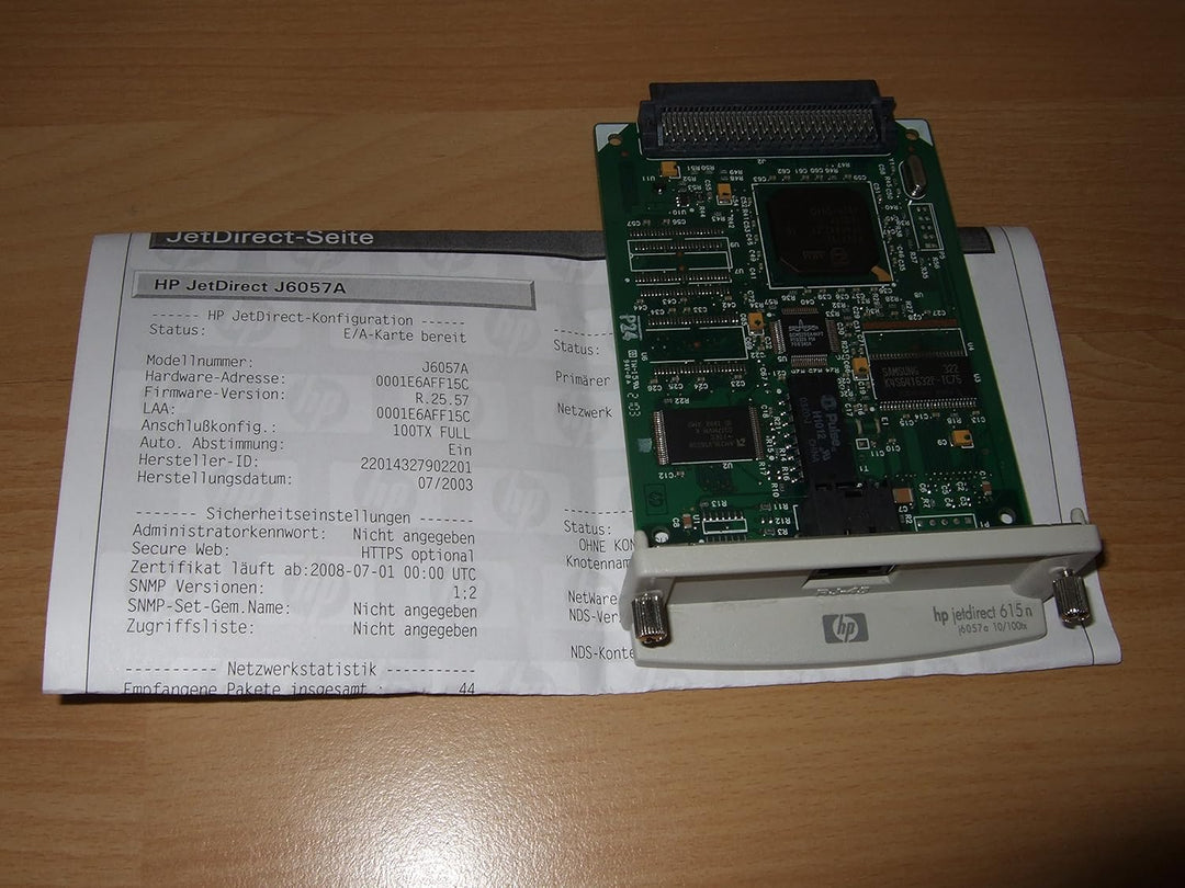 HP J6057A Jetdirect 615N EIO interner Printserver, Internet Connector für Ethernet/Fast Ethernet