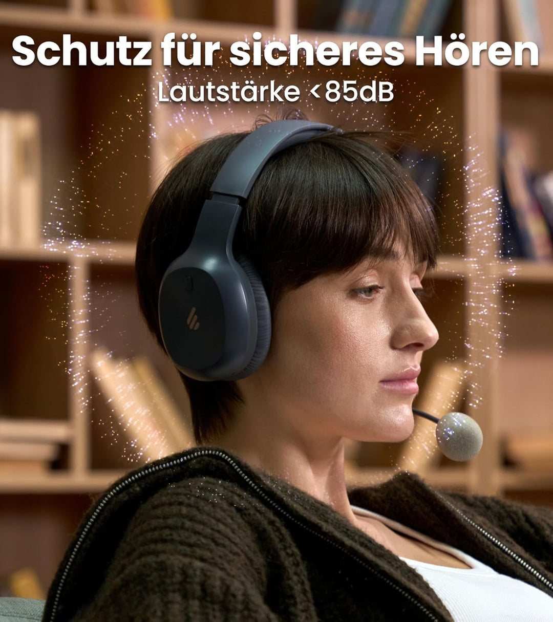 Edifier K750W Drahtloser Over-Ear-Kopfhörer mit abnehmbarem Bügelmikrofon, AI-Anrufgeräuschunterdrüc